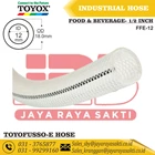HOSE TOYOFUSSO-E CLEAR FIBER THREAD 1/2 INCH 12 MM RESISTANT FROM FOOD BEVERAGE CHEMICAL TOYOX 1