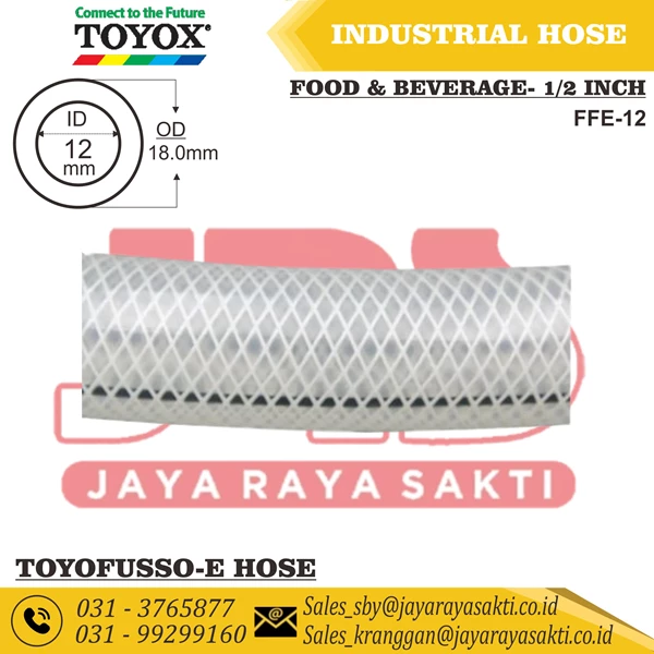 HOSE TOYOFUSSO-E CLEAR FIBER THREAD 1/2 INCH 12 MM RESISTANT FROM FOOD BEVERAGE CHEMICAL TOYOX