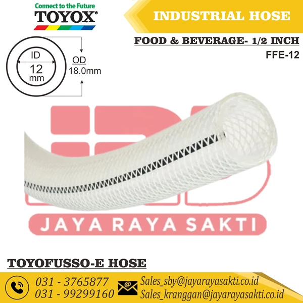 HOSE TOYOFUSSO-E CLEAR FIBER THREAD 1/2 INCH 12 MM RESISTANT FROM FOOD BEVERAGE CHEMICAL TOYOX