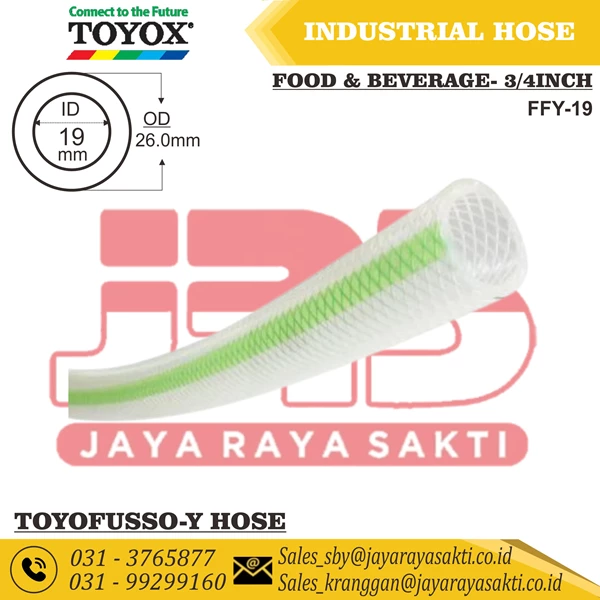 HOSE TOYOFUSSO-Y CLEAR FIBER THREAD 3/4 INCH 19 MM RESISTANT FROM FOOD BEVERAGE CHEMICAL TOYOX