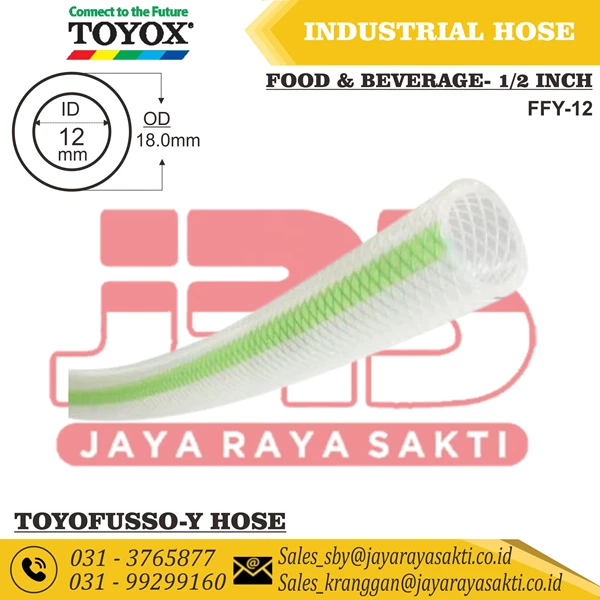 HOSE TOYOFUSSO-Y CLEAR FIBER THREAD 1/2 INCH 12 MM RESISTANT FROM FOOD BEVERAGE CHEMICAL TOYOX