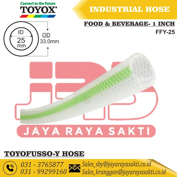 HOSE TOYOFUSSO-Y CLEAR FIBER THREAD 1 INCH 25 MM RESISTANT FROM FOOD BEVERAGE CHEMICAL TOYOX