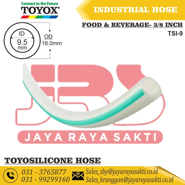 HOSE TOYOSILICONE CLEAR SILICONE RUBBER THREAD 3/8 INCH 9.5 MM HEAT AND FOOD BEVERAGE RESISTANT TOYOX