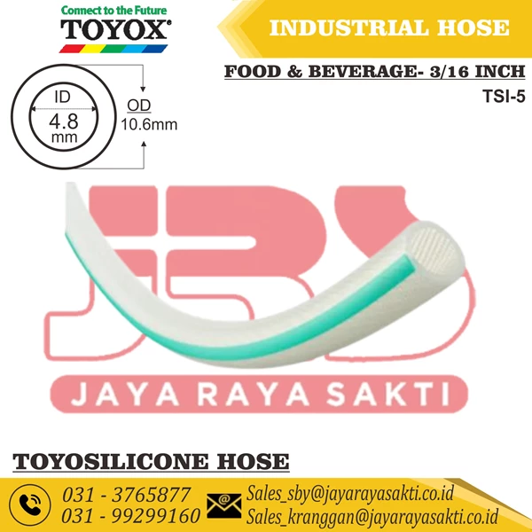 HOSE TOYOSILICONE CLEAR SILICONE RUBBER THREAD 3/16 INCH 4.8 MM HEAT AND FOOD BEVERAGE RESISTANT TOYOX