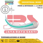 HOSE TOYOSILICONE-S CLEAR SILICONE RUBBER THREAD 1 1/4 INCH 32 MM HEAT AND FOOD BEVERAGE RESISTANT TOYOX 1