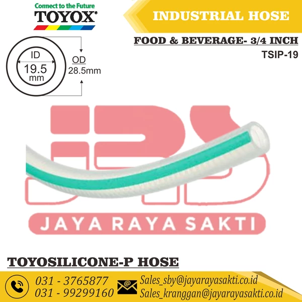HOSE TOYOSILICONE-P PVC CLEAR SILICONE RUBBER RESIN PET 3/4 INCH 19.5 MM HEAT AND FOOD BEVERAGE RESISTANT TOYOX