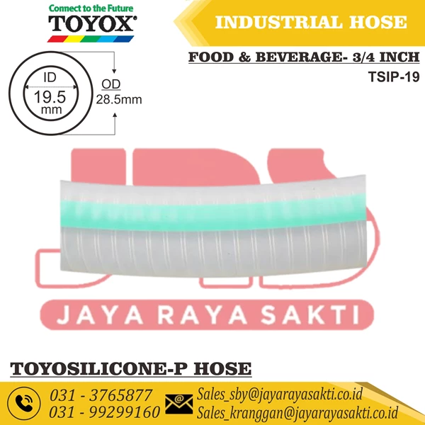 HOSE TOYOSILICONE-P PVC CLEAR SILICONE RUBBER RESIN PET 3/4 INCH 19.5 MM HEAT AND FOOD BEVERAGE RESISTANT TOYOX