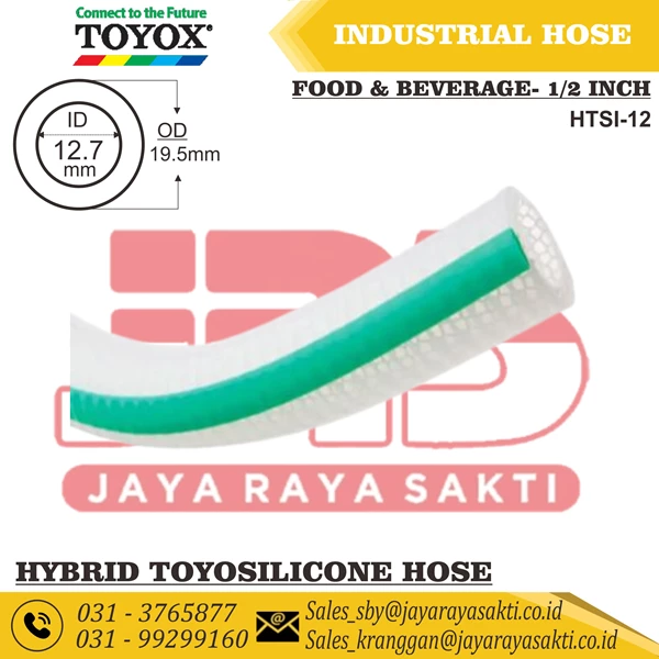 HOSE HYBRID TOYOSILICONE PVC CLEAR SILICONE RUBBER THREAD 1/2 INCH 12.7 MM HEAT AND FOOD BEVERAGE RESISTANT TOYOX