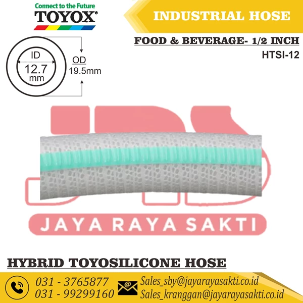 HOSE HYBRID TOYOSILICONE PVC CLEAR SILICONE RUBBER THREAD 1/2 INCH 12.7 MM HEAT AND FOOD BEVERAGE RESISTANT TOYOX
