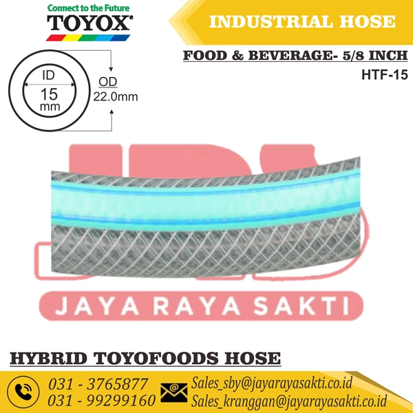 HOSE HYBRID TOYOFOODS PVC CLEAR WIRE 5/8 INCH 15 MM OIL AND FOOD BEVERAGE RESISTANT TOYOX
