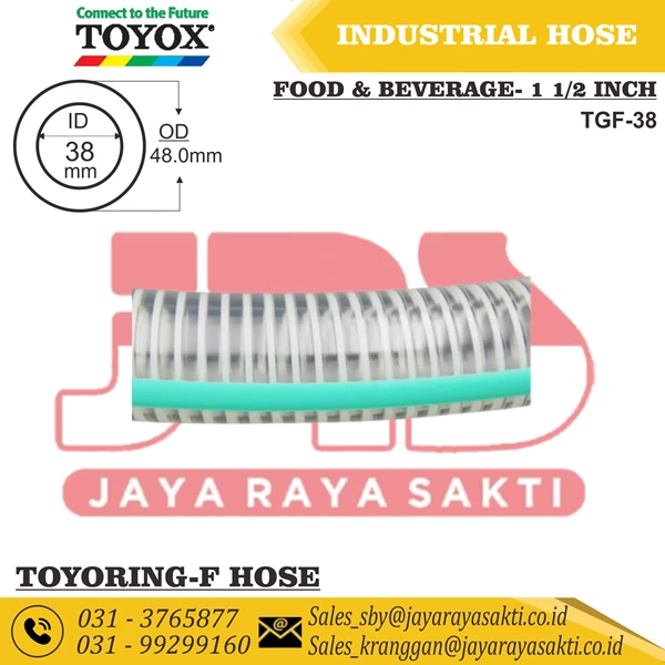 HOSE TOYORING-F PVC CLEAR WIRE 1 1/2 INCH 38 MM OIL AND FOOD BEVERAGE RESISTANT TOYOX