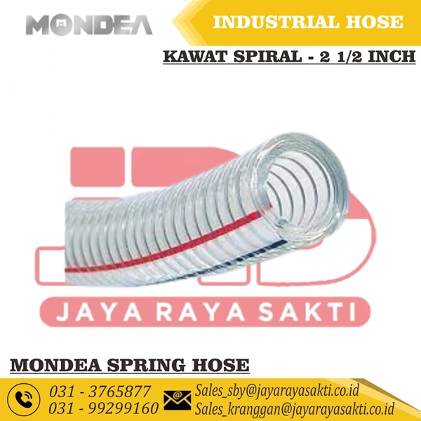 MONDEA HOSE PVC SPRING CLEAR SPIRAL WIRE TRANSPARENT 2 1/2 INCH