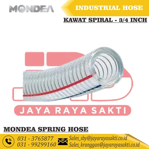 MONDEA HOSE PVC SPRING CLEAR SPIRAL WIRE TRANSPARENT 3/4 INCH