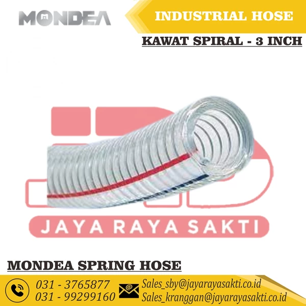 MONDEA HOSE PVC SPRING CLEAR SPIRAL WIRE TRANSPARENT 3 INCH