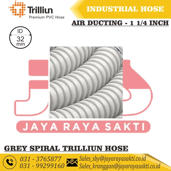 TRILLIUN  HOSE PVC AIR DUCTING SPIRAL GREY 1 1/4 INCH 32 MM