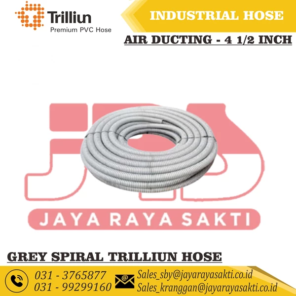 TRILLIUN HOSE PVC AIR DUCTING SPIRAL GREY 4 1/2 INCH 115 MM