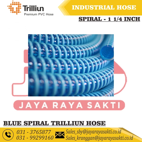 TRILLIUN HOSE PVC SUCTION SPIRAL BLUE IRRIGATION WATER PUMP 1 1/4 INCH 32MM