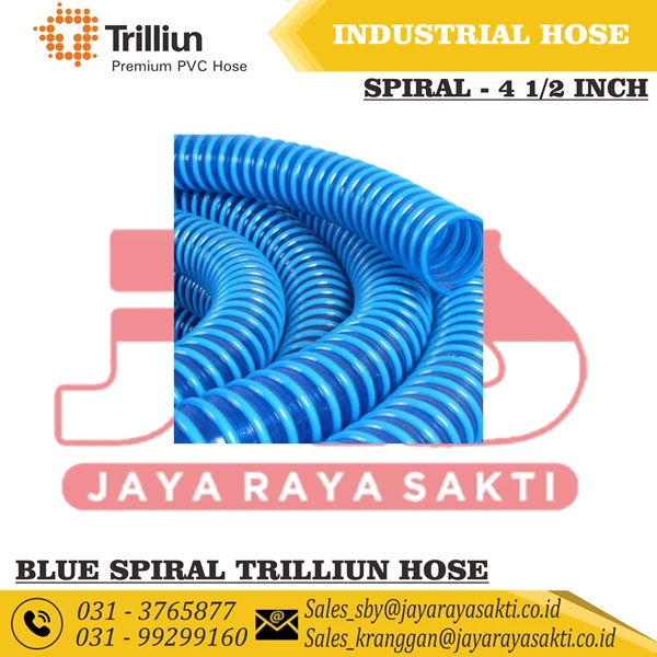 TRILLIUN HOSE PVC SUCTION SPIRAL BLUE IRRIGATION WATER PUMP 4 1/2 INCH 115 MM