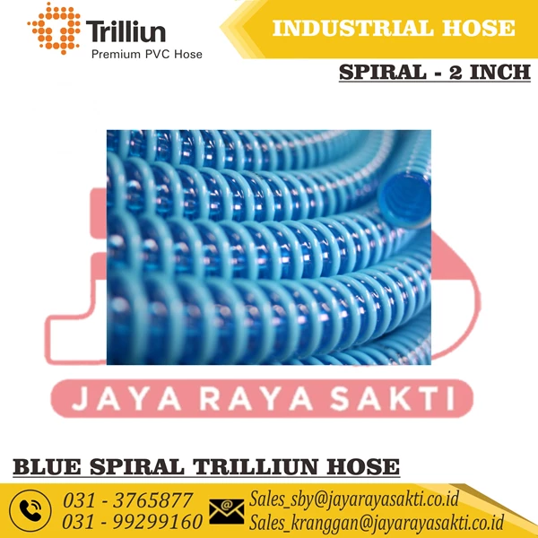 TRILLIUN HOSE PVC SUCTION SPIRAL BLUE IRRIGATION WATER PUMP 2 INCH 51 MM