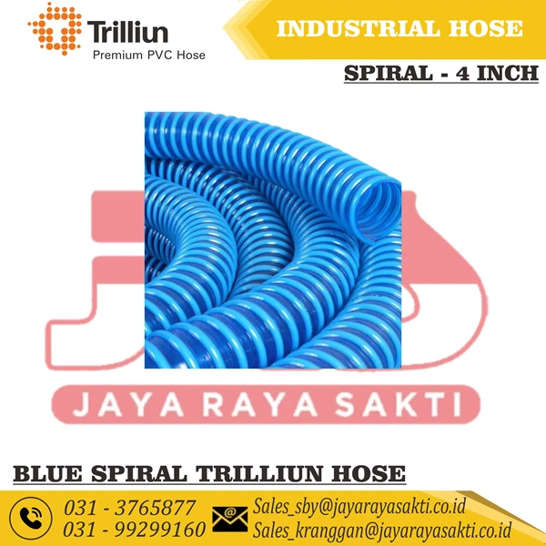 TRILLIUN HOSE PVC SUCTION SPIRAL BLUE IRRIGATION WATER PUMP 4 INCH 102 MM