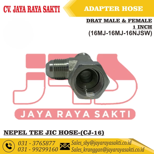 NEPEL TEE JIC ADAPTER HYDRAULIC HOSE DRAT MALE FEMALE SW 1 INCH T