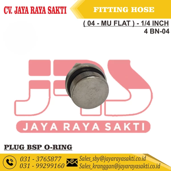 HYDRAULIC HOSE PLUG FITTING BSP O-RING NEPLE 4-MU FLAT 1/4 INCH CAP