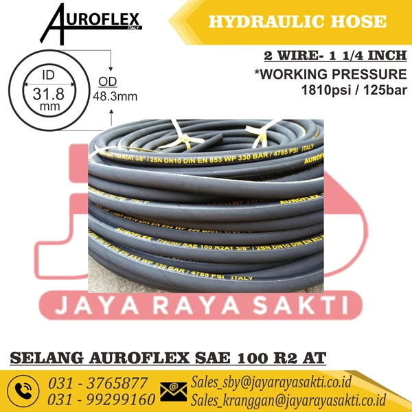 HYDRAULIC HOSE AUROFLEX 2 WIRE 1 1/4 INCH 125 BAR 1810 PSI