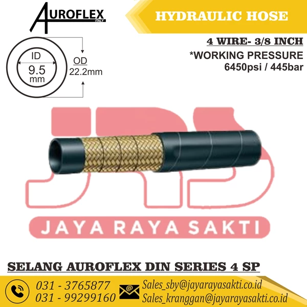 HYDRAULIC HOSE AUROFLEX 4 WIRE 3/8 INCH 445 BAR 6450 PSI