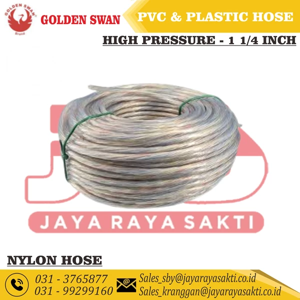 GOLDEN SWAN CLEAR THREAD NYLON PVC FIBER HOSE 1 1/4 INCH DIM HIPREX