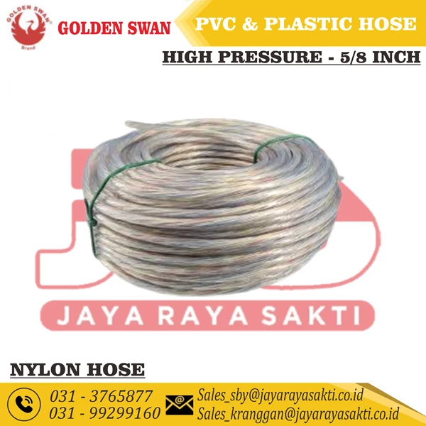 GOLDEN SWAN CLEAR THREAD NYLON PVC FIBER HOSE 5/8 INCH DIM HIPREX