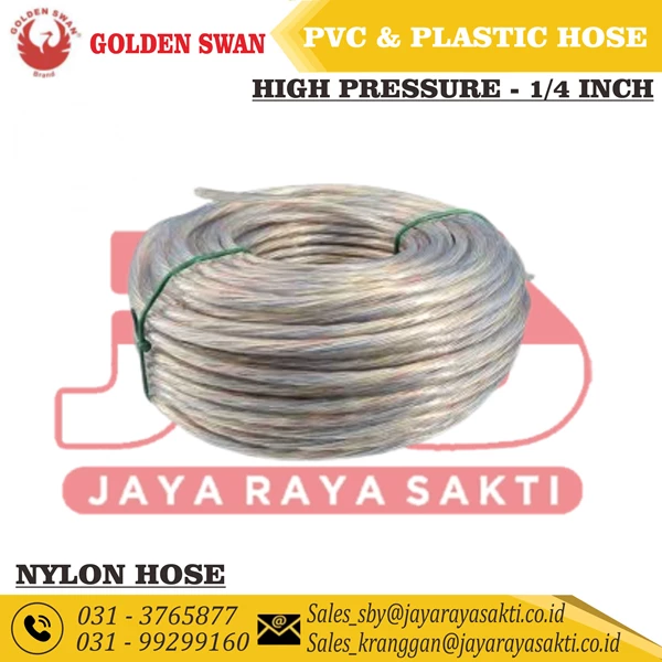 GOLDEN SWAN CLEAR THREAD NYLON PVC FIBER HOSE 1/4 INCH DIM HIPREX