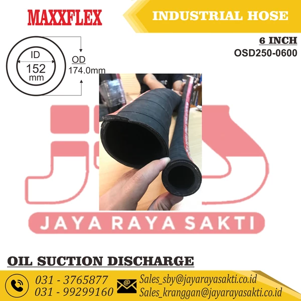 MAXXFLEX HOSE RUBBER THREAD OIL SUCTION DELIVERY OSD 152 MM 6 INCH 17 BAR 250 PSI