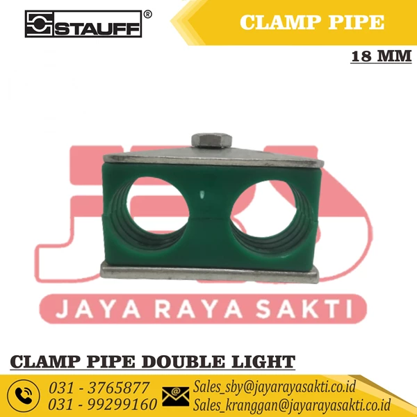 STAUFF CLAMP PIPE TUBING HYDRAULIC HOSE 18 MM SERIES LIGHT DOUBLE