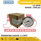 PRESSURE GAUGE WIKA 2.5 INCH SS 1/4 NPT BRASS SCALE RANGE 0 TO 200 BAR 3000 PSI 1