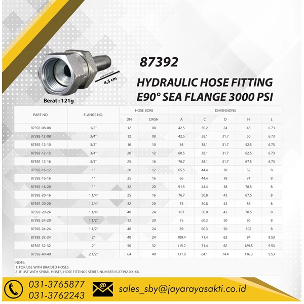 E90° SAE FLANGE 3000Psi - Code 61 - 87392
