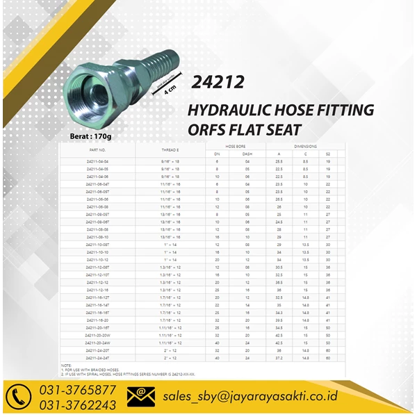 ORFS FLAT SEAT - 24211